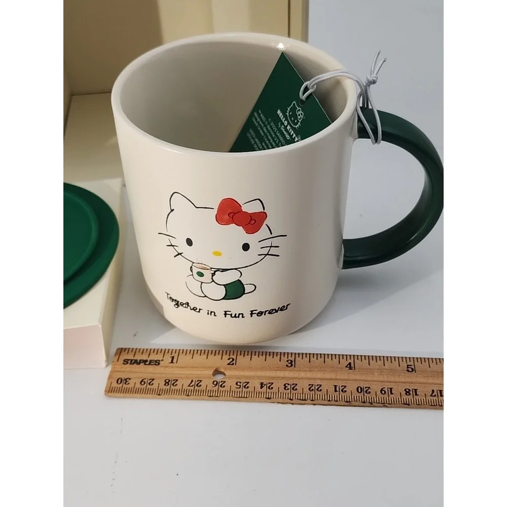 STARBUCKS x HELLO KITTY Ceramic Bow Top 16oz Mug -‎ Together In Fun Forever-NIB